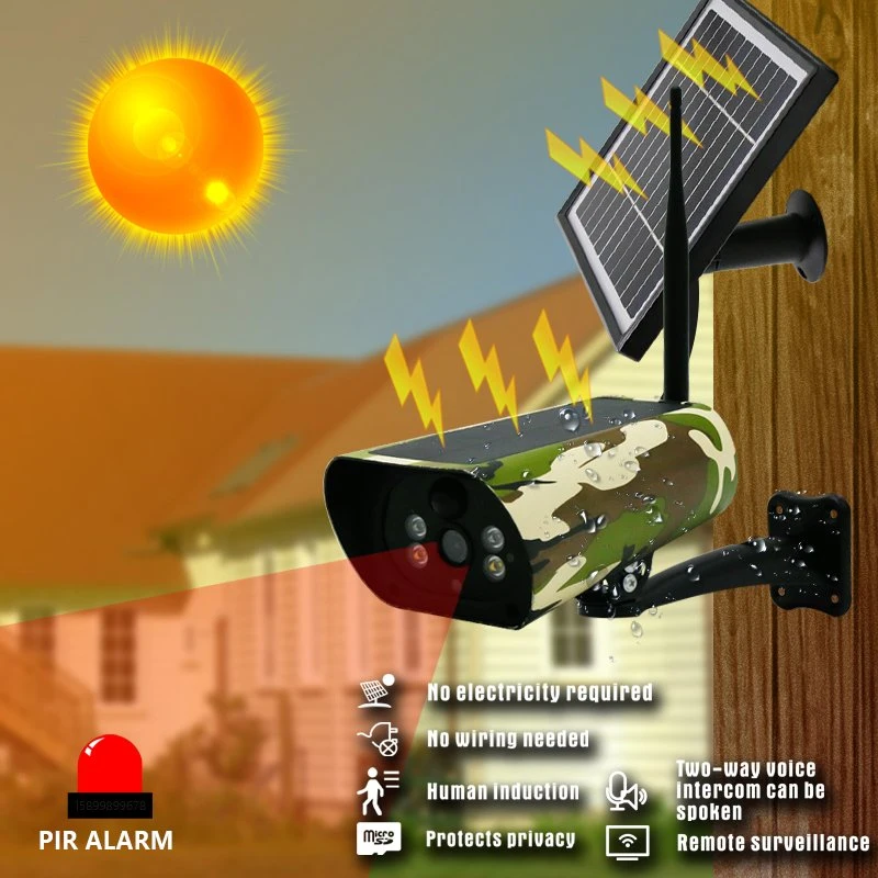 2MP Smart Tuya APP Outdoor Camouflage WiFi Videoüberwachung Solar CCTV-Kamera mit Kugel