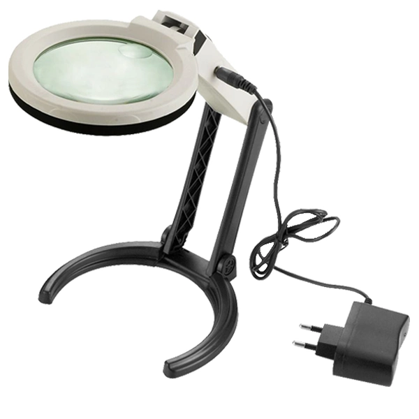 Folding Handheld Magnifying Glass Illuminating Desktop Magnifier with 10 LED Light