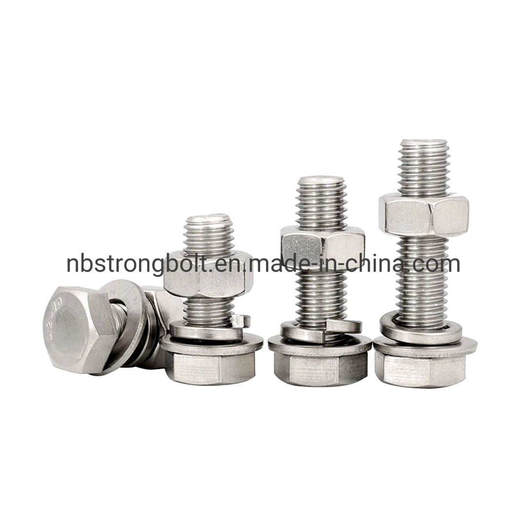 Stainless Steel Bolt with Washer and Nut Combination DIN931 DIN933 Bolt