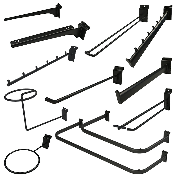 5 крючков Металлическая хромированная отделка Slatwall Display Accessories