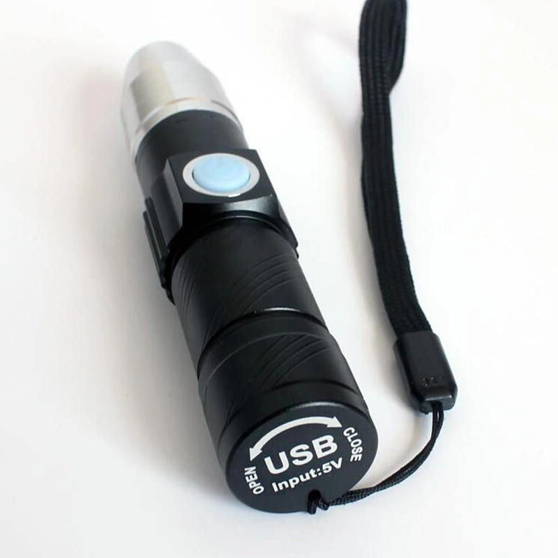 Mini USB Rechargeable Black Light Zoom Lenses 365 Nm UV Flashlight