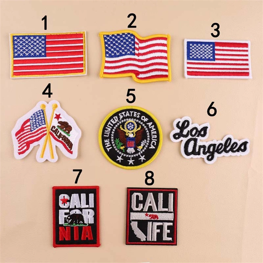 Factory Wholesale/Supplier Custom Logo Clothing Accessories Flag Badge Embroidered Badges Hong Kong