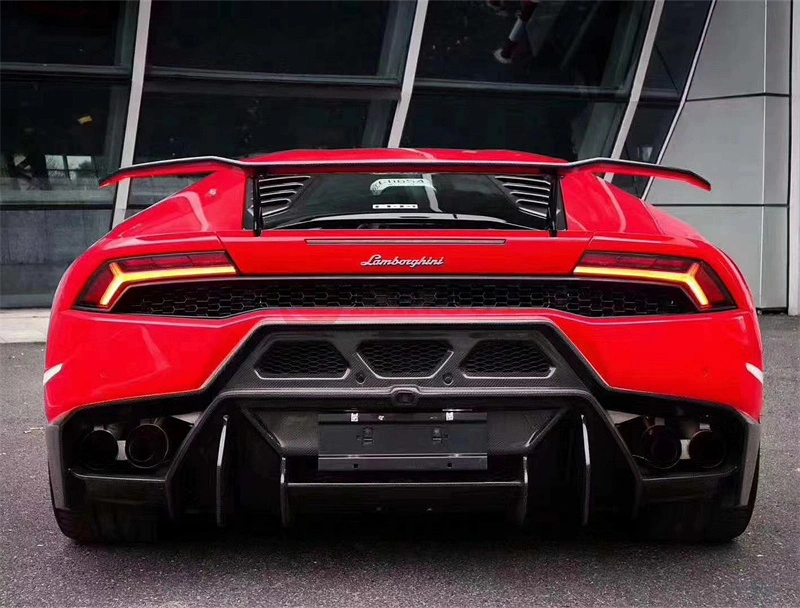 Populares Vorsteiner seco estilo Fibra de carbono parcial paragolpes trasera del coche para el huracan Lambo Lp610 2014-2018