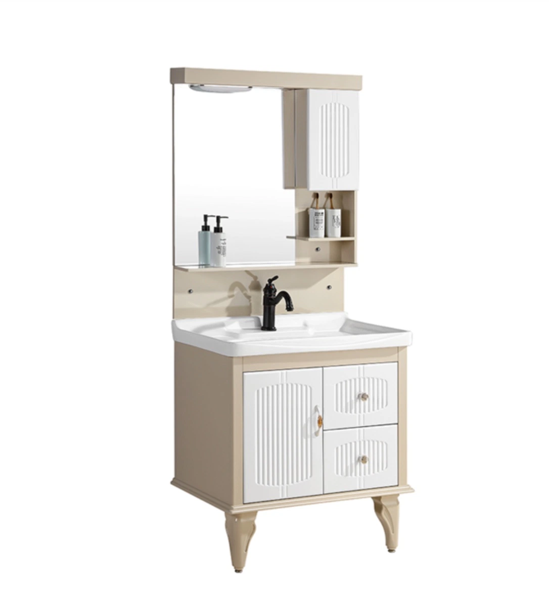 Washroom Modern Bathroom Vanity Bathroom Cabinet Sets with LED Mirror Wood Vanity