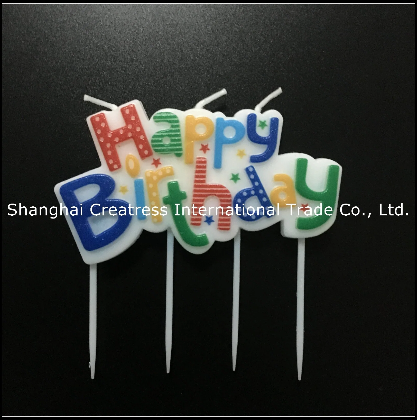 World Best Selling New Silver Pure Paraffin Wholesale/Supplier Factory Art Letter Happy Birthday Candle