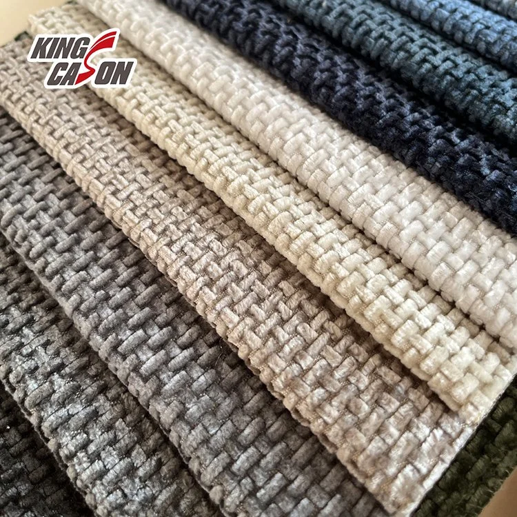 Kingcason poliéster Jacquard chenille tecido estofado tecido para sofá Cortina da cadeira