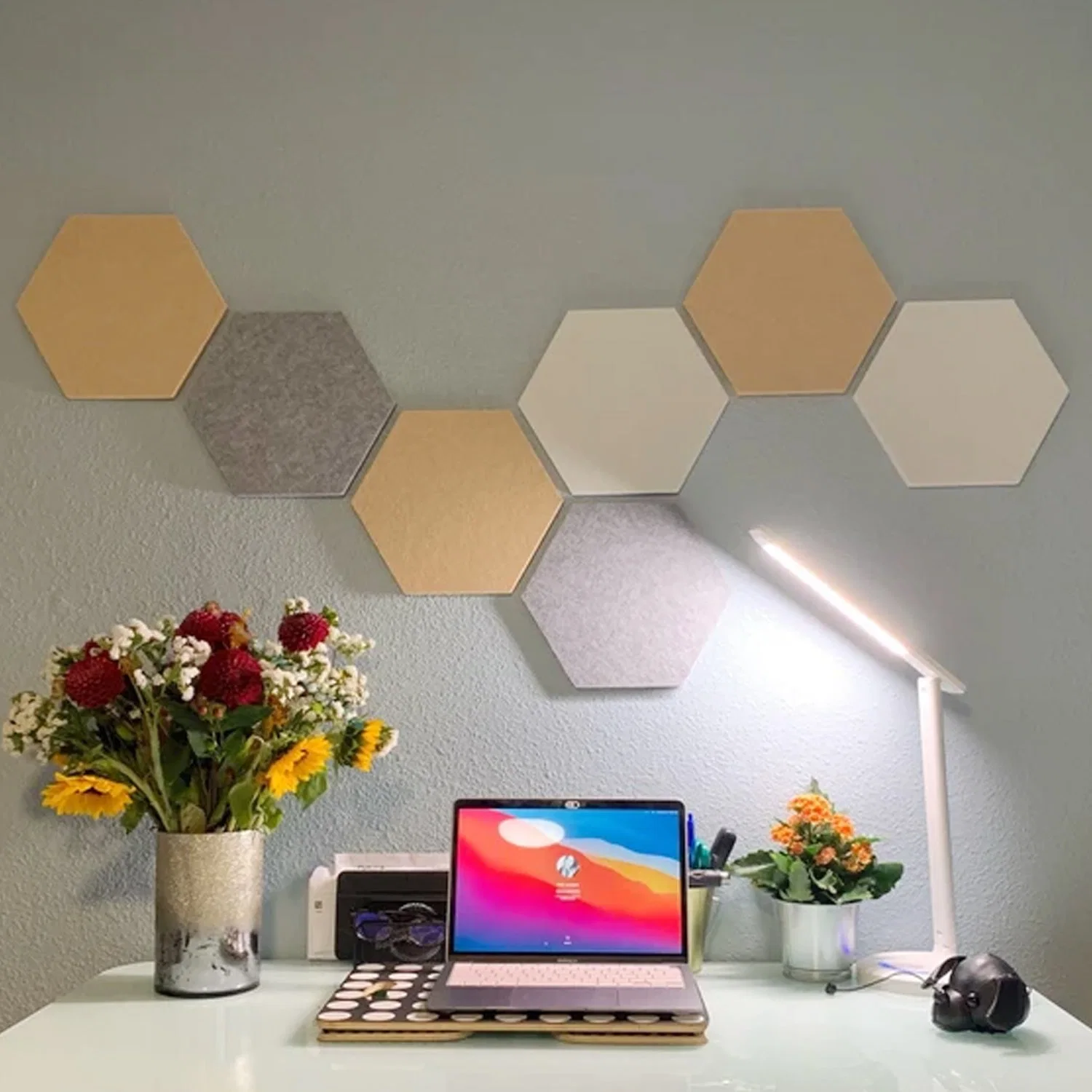 Panneau hexagonal économique européenne Sound-Absorbing Sound-Absorbing Panneau mural Mur insonorisées tampon décoratif