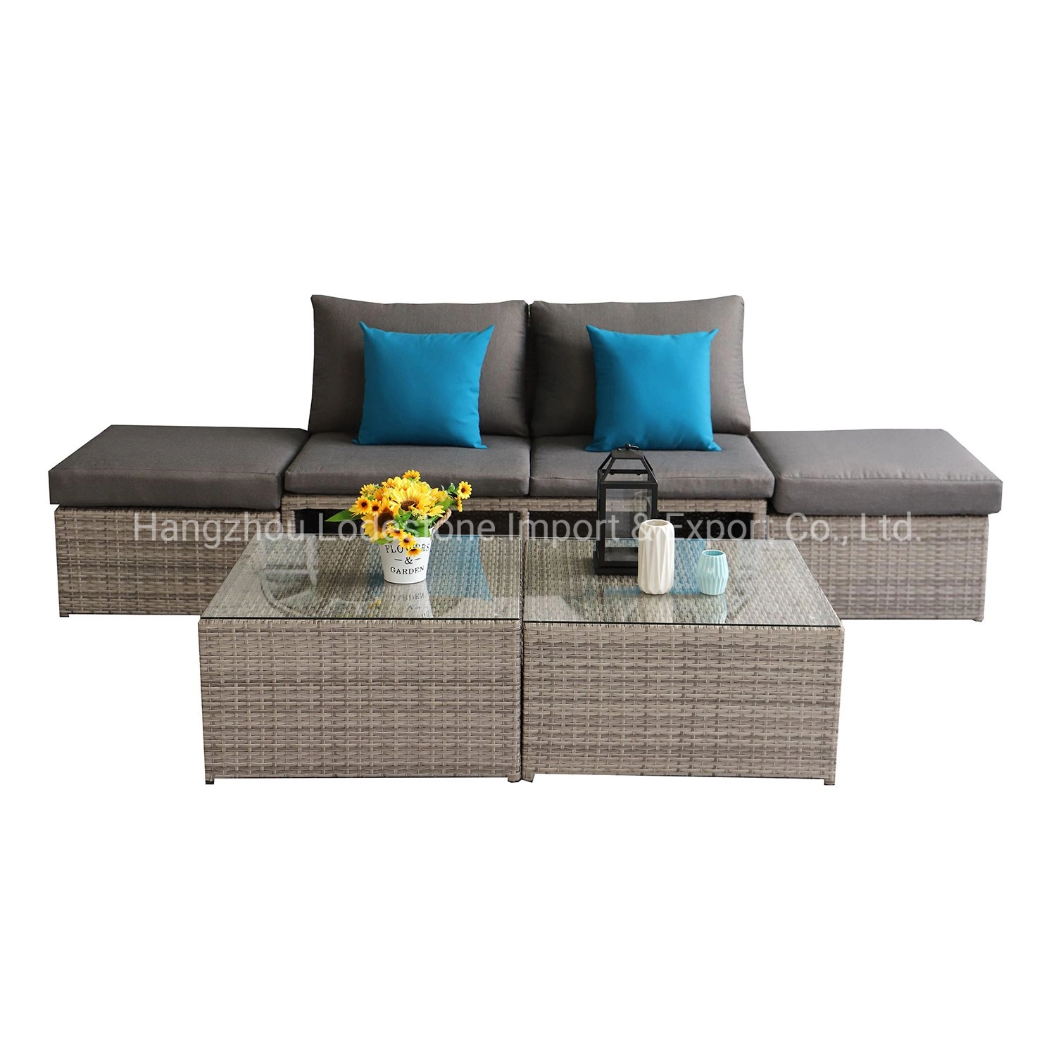 New Patio Garden Furniture Waterproof Hotel Outdoor Sectional Rattan Sofa Set