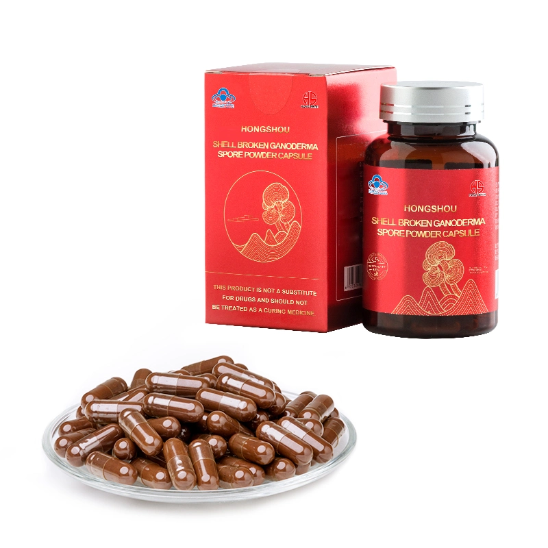 Los productos de venta caliente Ganoderma lucidum Lingzhi cápsulas de extracto de polvo de esporas de hongos