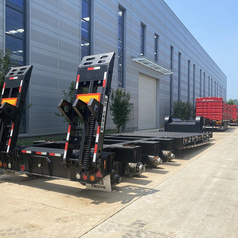Vehicle Master Used 3 Axles Heavy Lowboy Trailer Excavator Transport Lowbed Trailer Lowloader Low Bed Semi Trailer for Sale with Factory Price