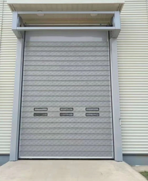 Fast Aluminum Hard Metal Cool Room Sliding Door Overhead Insulated Dust Proof High Speed Rolling up Gate