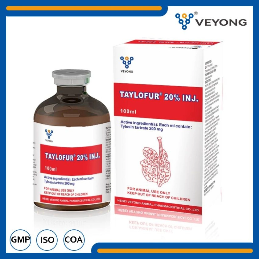 Pharmaceutical Drugs Veterinary Medicine 20% Tylosin Tartrate Injection From China Factories