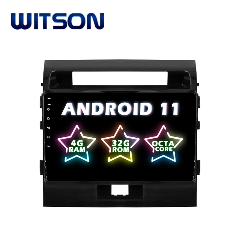 Witson Android 11 Car DVD Player para Toyota 2008-2012 Landcruiser 200 GB de RAM Flash de 64 GB em DVD de ecrã grande no automóvel Leitor