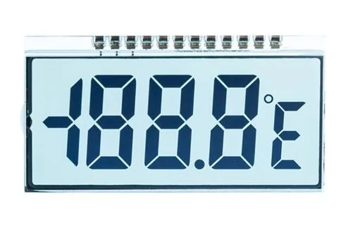 Visor LCD monocromático de segmento TN pequeno de 16 pinos para temperatura E umidade