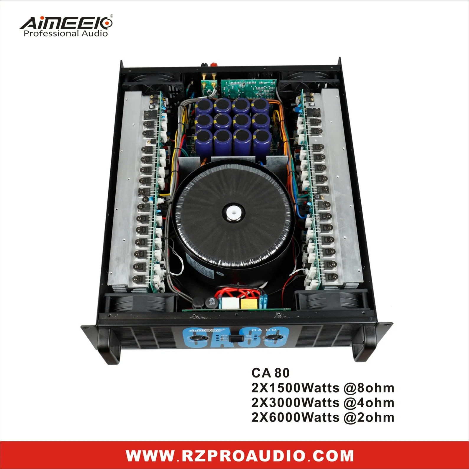 Amplificador de potencia profesional de audio de 3000W Ca80 para sistema de sonido al aire libre