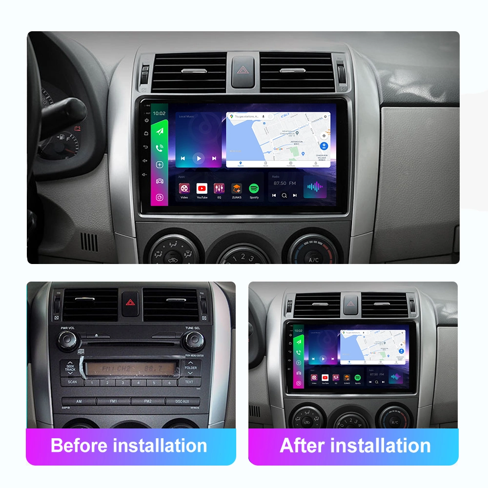 Radio stéréo de voiture d'écran tactile Multimédia Audio Vidéo Système de navigation GPS Android Voiture Lecteur DVD pour Toyota Corolla 2009