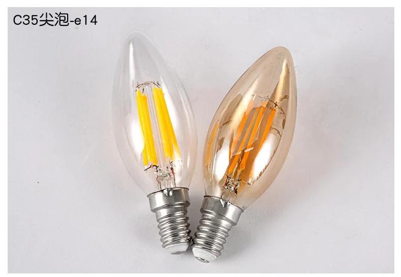 Vela LED Luz energisante C35 G45 E27filament Bulbedison antigüedad decorativa Iluminación