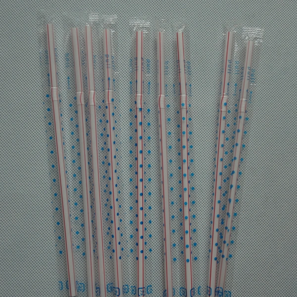 Custom Brand Straight PLA Drinking Straws, Single Wrapped PLA Straw