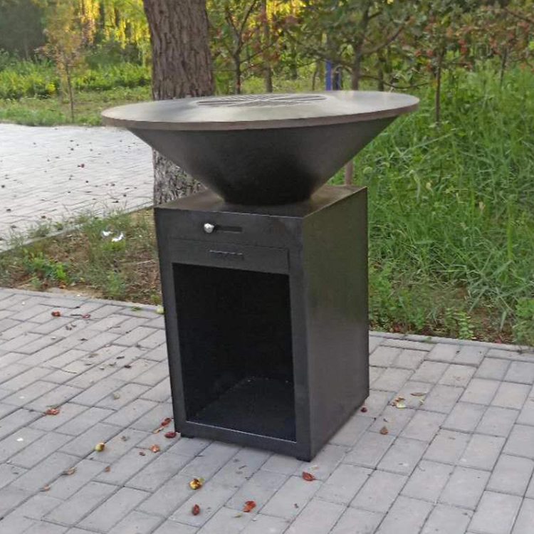 Outdoor Kitchen Corten Steel Barbecue Smoker Charcoal BBQ Grills