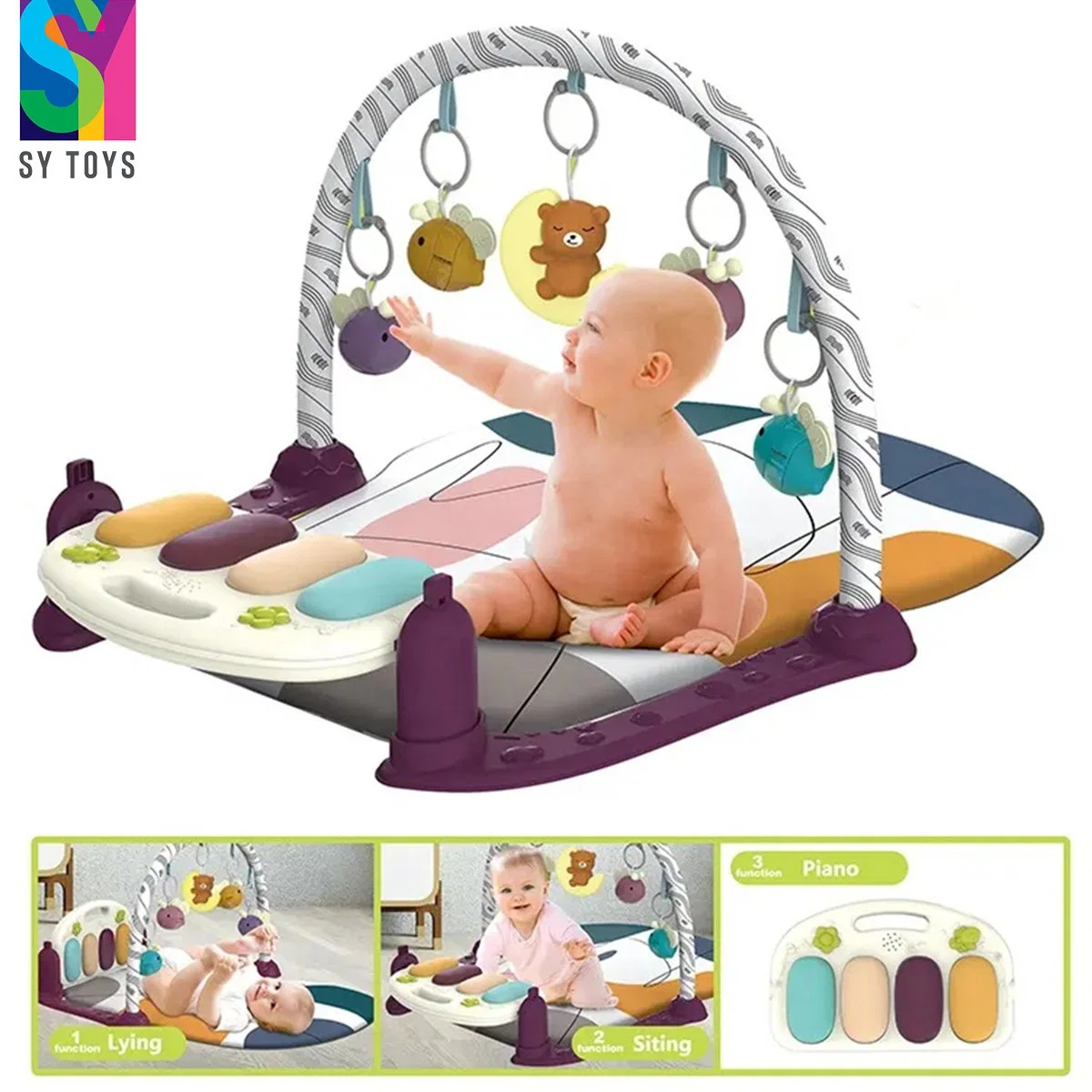 Sy jouets bébé Salle de Gym de gros de la formation musicale pliable tapis de jeu pour enfants Activité artisanal Mat Produits pour bébé avec Piano