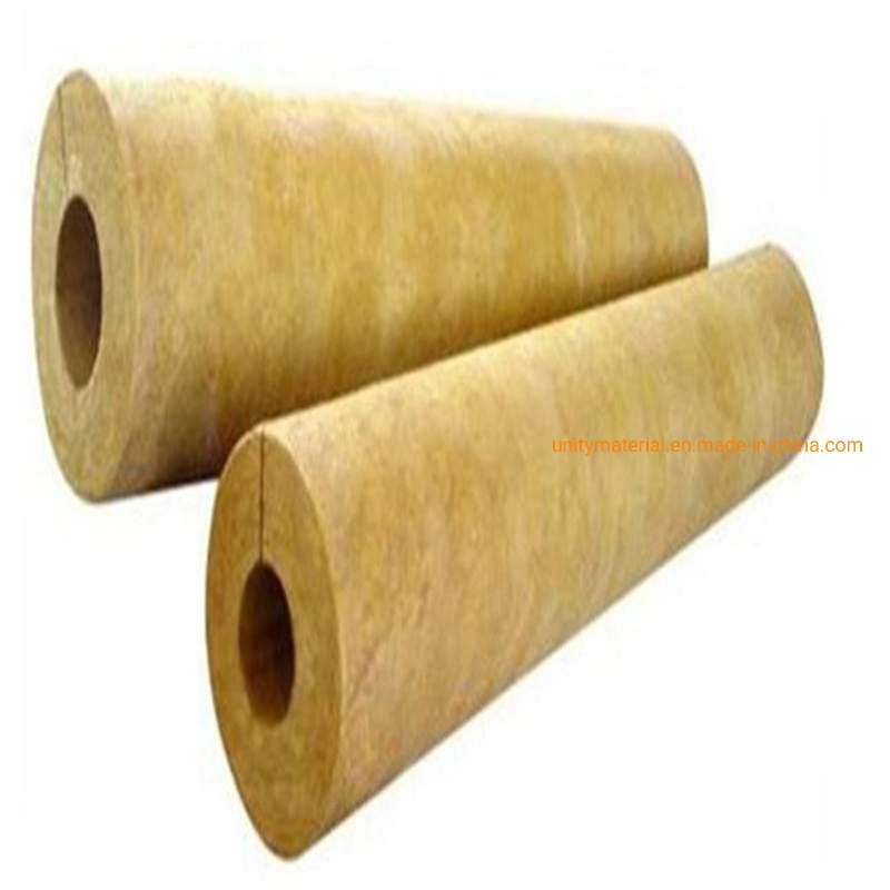 Bon matériau d'isolation thermique Rockwool Rock Wool Pipe avec fournisseur revêtu d'aluminium pour tuyau en acier inoxydable Ss isolé thermiquement de pipelines de vapeur chaude.