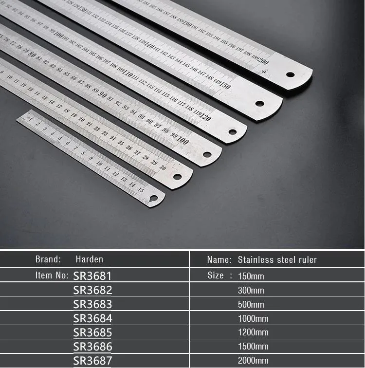 150-2000mm Straight Metal Stainless Steel Scale Metric Ruler for Woodworking