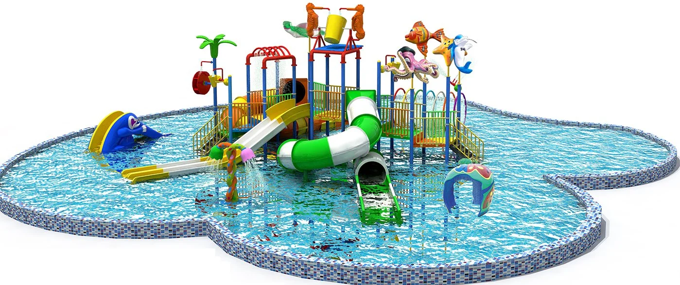 Kids Water Park Equipment Outdoor Playground Amusement Aqua Slide