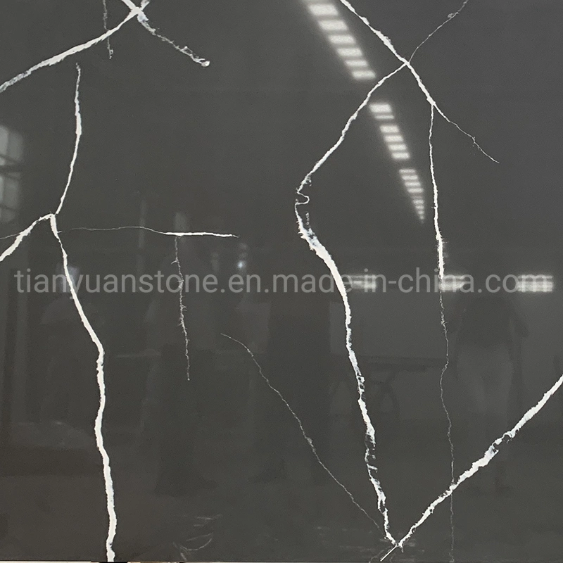 Black Artificial Engineered Quartz Stone Countertop/Vanity Top/Work Top Slab