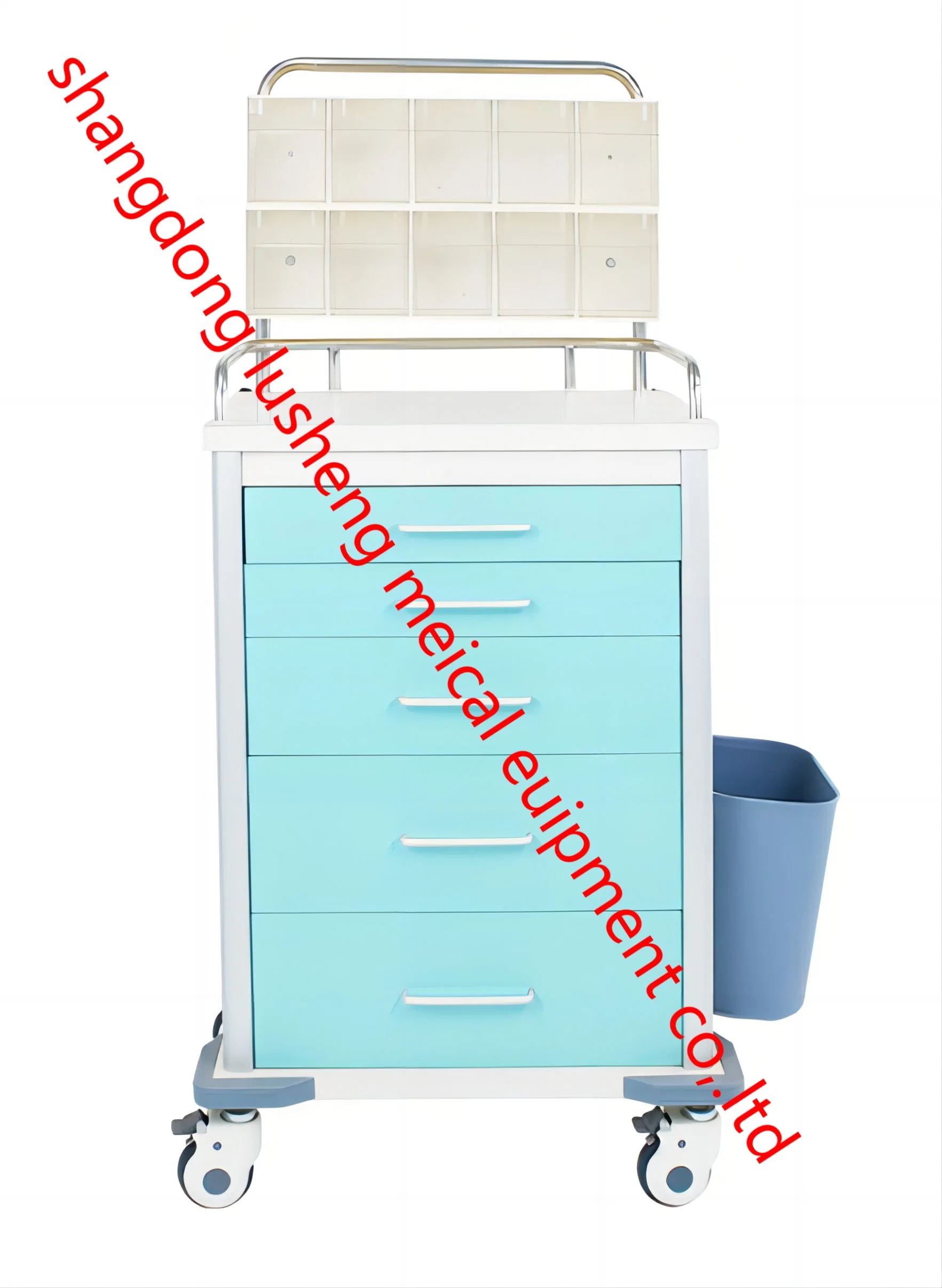 Mobile Medical Multifunction Cart Treatment ABS Hospital Trolley