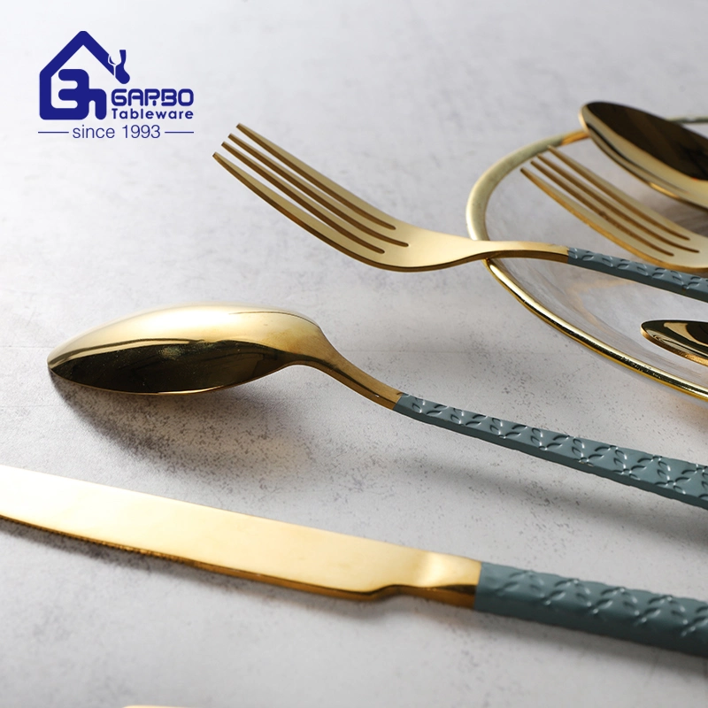 New Design Bulk Price High quality/High cost performance Mirror Polished PVD Gold Stainless Steel Flatware Cutlery