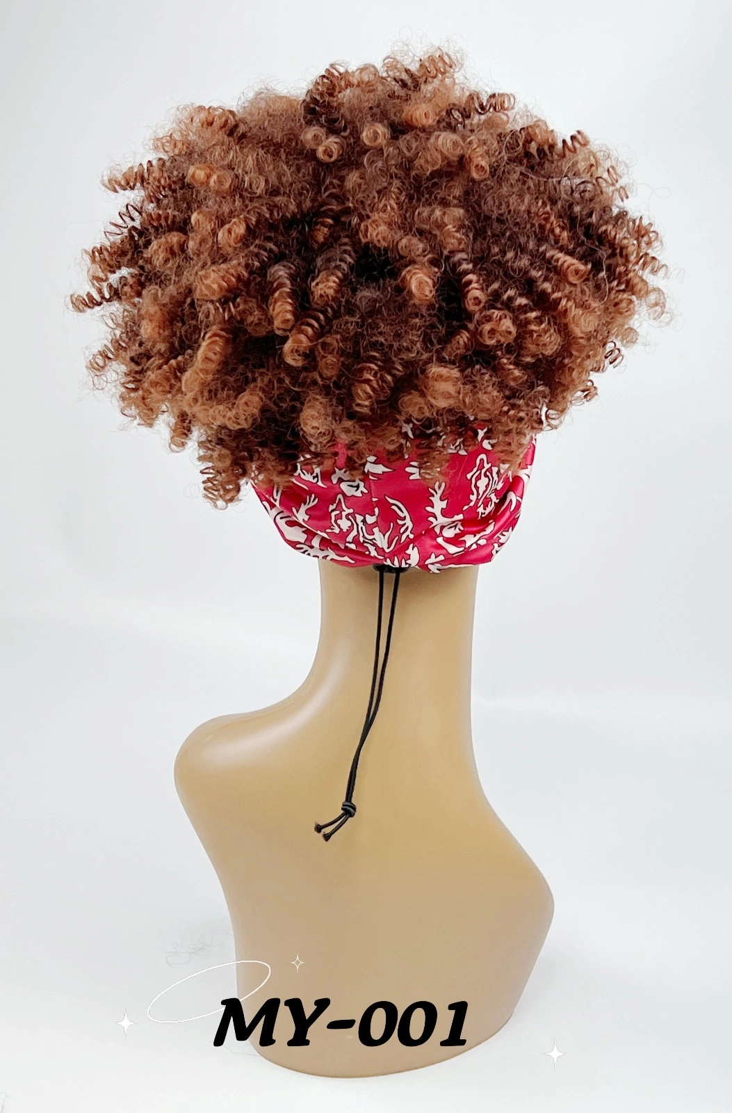 Perruques en cheveux synthétiques courts avec bandeaux, style africain bouclé ombré de mode.