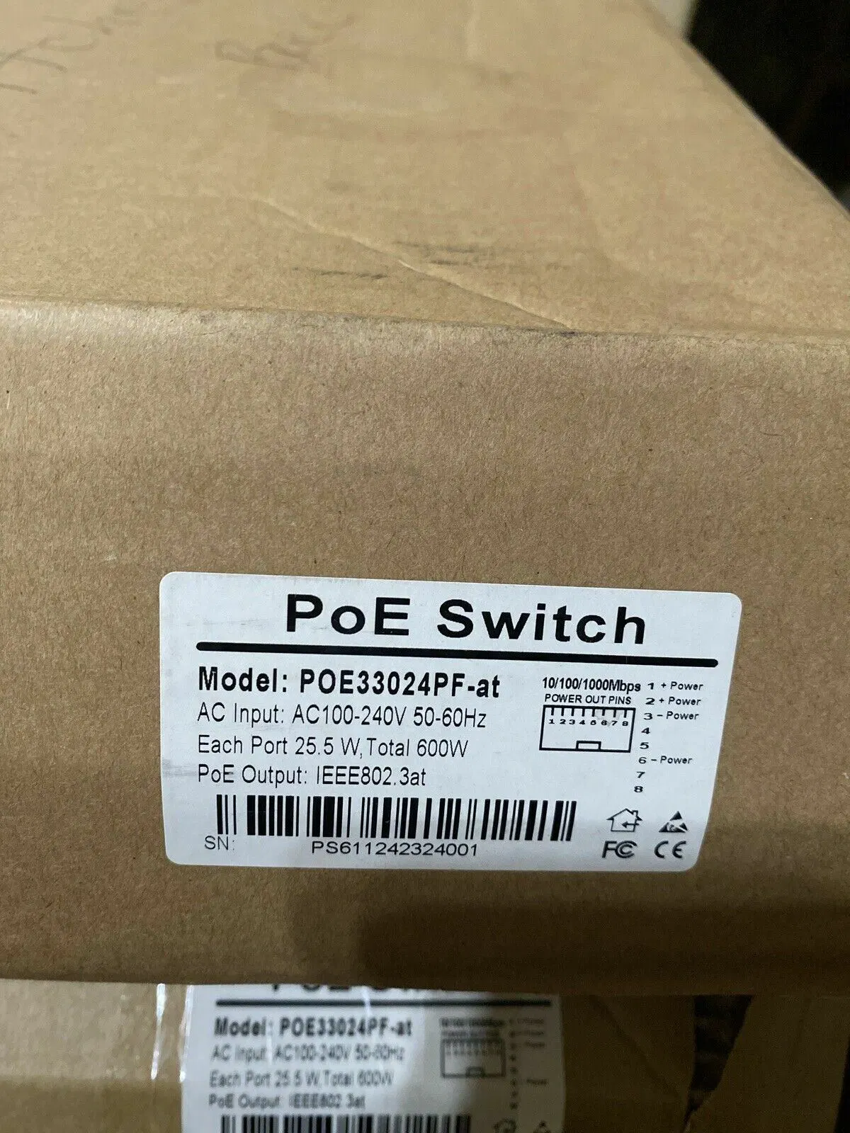 Onv-Poe33016PF - на 16 гигабитных портов Poe + 2 порта Gigabit SFP оптоволоконных портов 30W/порт