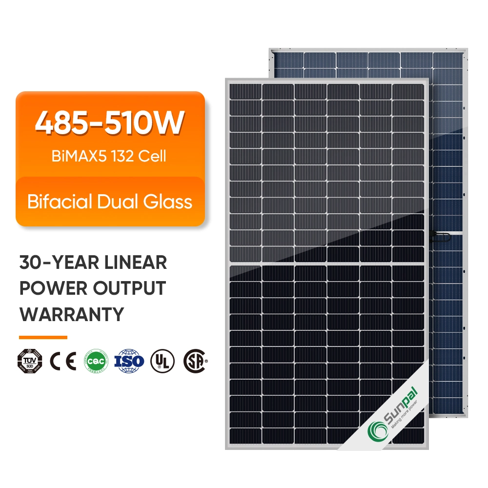 China Manufacture 485W 490W 500W 510W 48V Solid Solar Panel for Sale