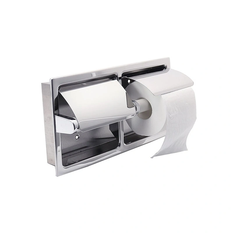 Hotel Bathroom Accessories Stainless Steel Toilet Roll Paper Holder Wall Mounted Tissue Box