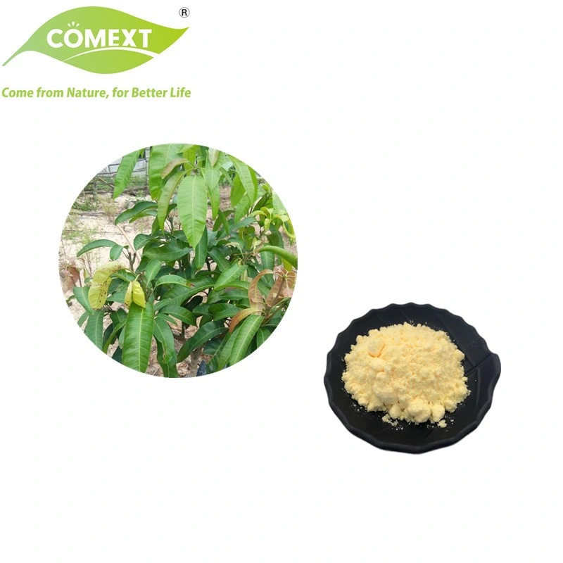 Comext mejor precio de la hoja del mango de hierbas naturales 45% de extracto en polvo para HPLC Mangiferina medicina