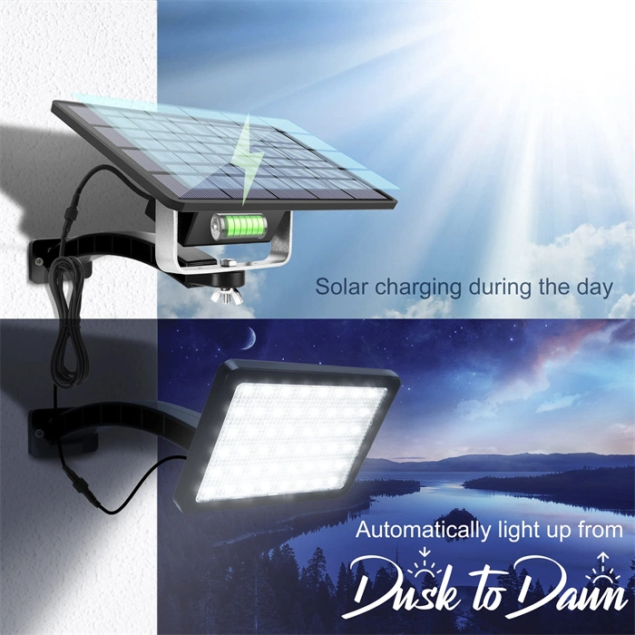 1000 Lumens 48 LED Solar Lights Outdoor Bright LED Solar Dusk to Dawn Light with 5500mAh Battery