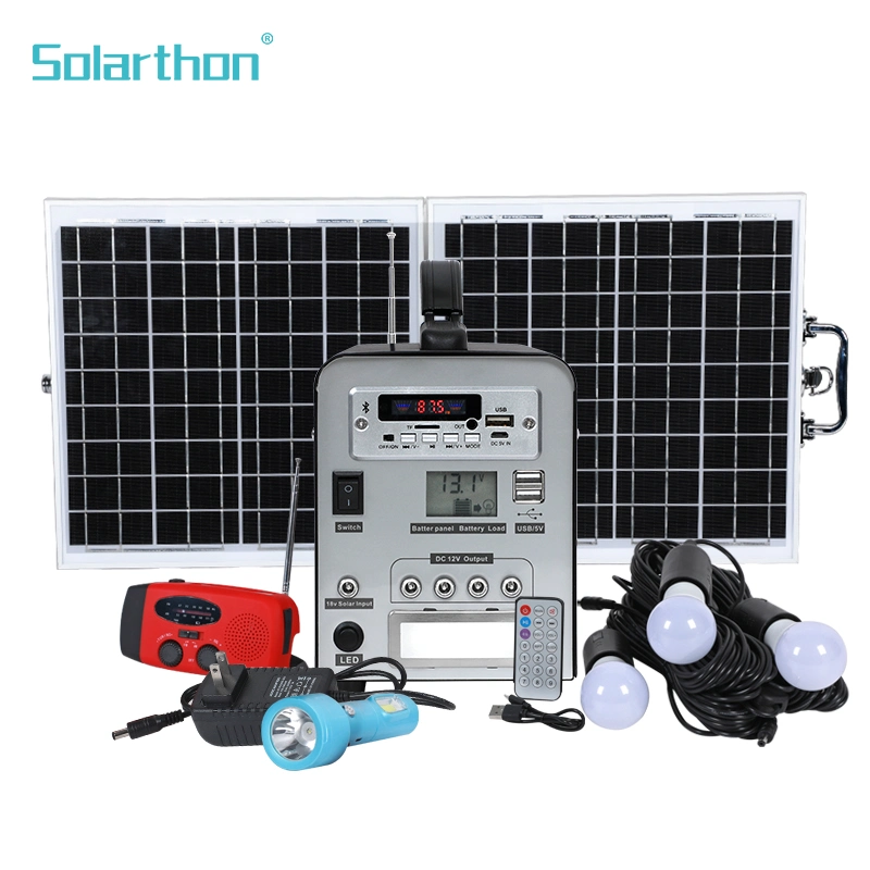 40W AC Load Solar Energy Generator Emergency Power Supply LED Lighting Mini Solar Lighting System for Home