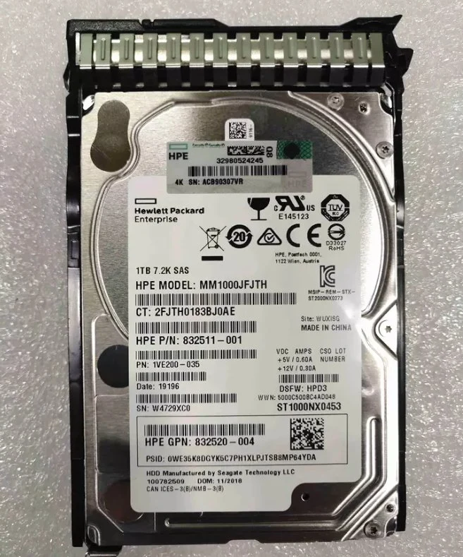 محرك الأقراص الثابتة (HDD) المزود من Dell سعة 3.5 تيرابايت بسرعة 7200 لفة في الدقيقة SAS بمعدل 1T عالي الجودة محرك الأقراص الثابتة الداخلي SATA