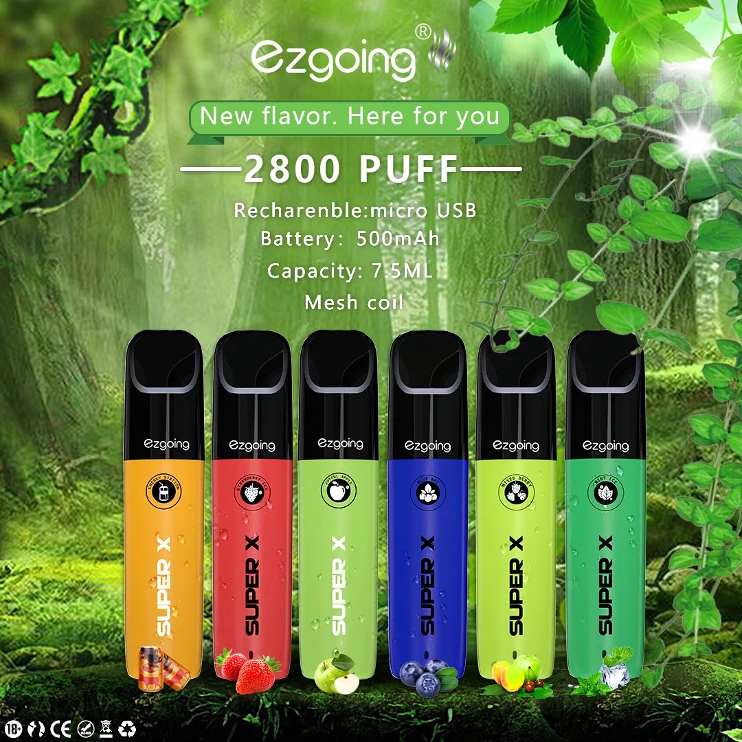 Одноразовый электронный сигаретный карандаш Eziging 2800puffs Vape от производства Шэньчжэня Одноразовый измеритель