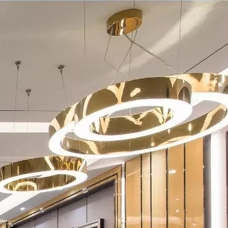 Customized LED Chandelier Light OEM ODM Ring Drop Lamp Round Circle Chandelier (WH-MI-170)