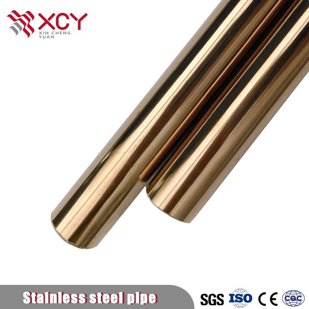 Ss Tube 201 304 Welded Pickling Seamless Mirror Golden Color Stainless Steel Pipe