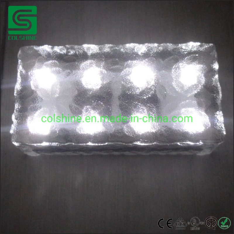 4*8 6*6 6*9 LED Ice Solar Brick Glass Frosted Glass ديكور مصباح راصف الحديقة 4*8