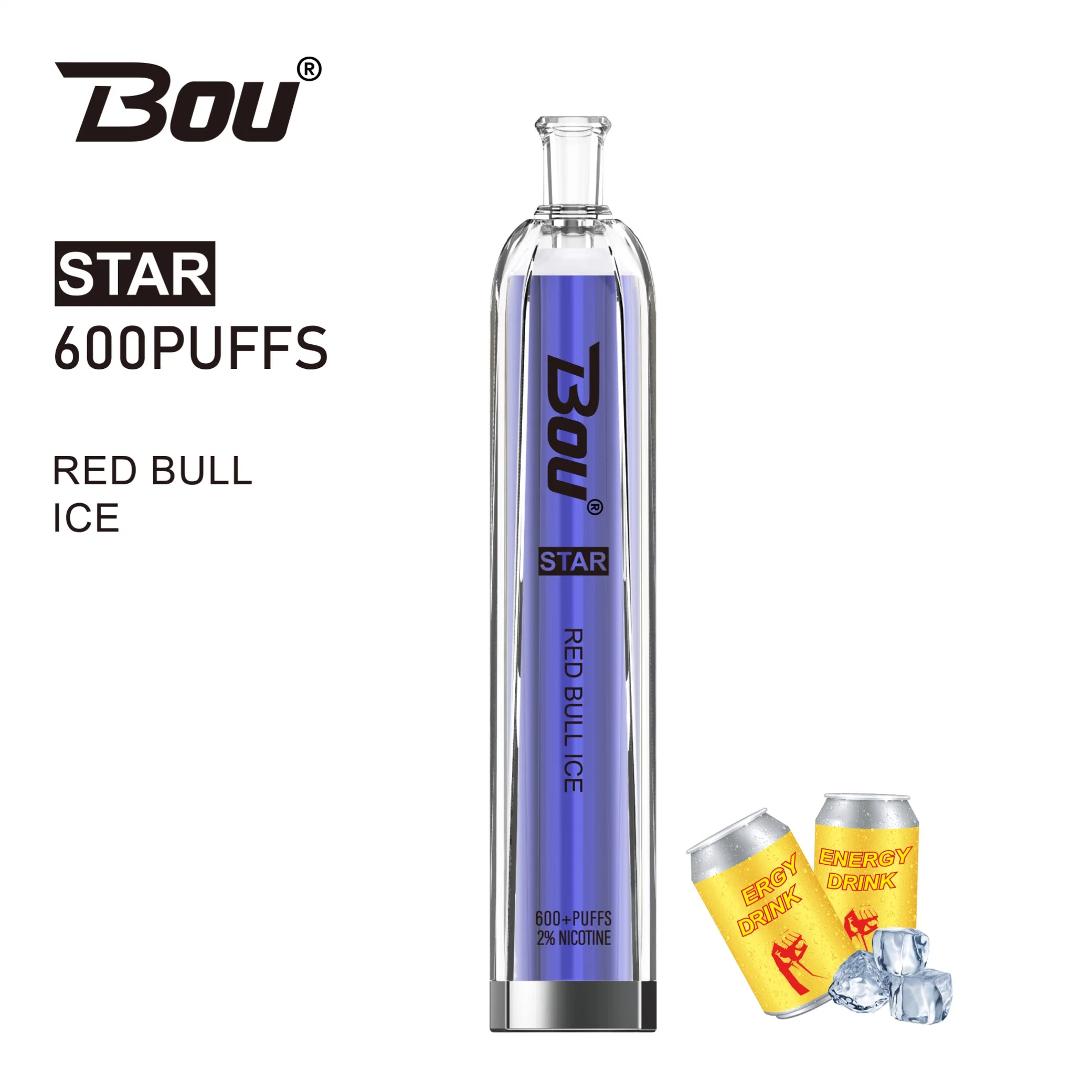 Bou Star 600 Puff Tpd 20 Mg Nicsalt Pineapple Cola Heisenberg Flavor etc 500 mAh Battery Big Cloud Disposable/Chargeable E-Cig vapee-Cigarette