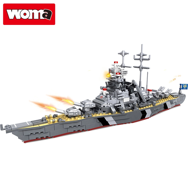 Woma Toys Manufacturers Battleship Model War Fleet Ship Battle Ships Model Educational Building Blocks Puzzle Game Toy DIY Children Toy