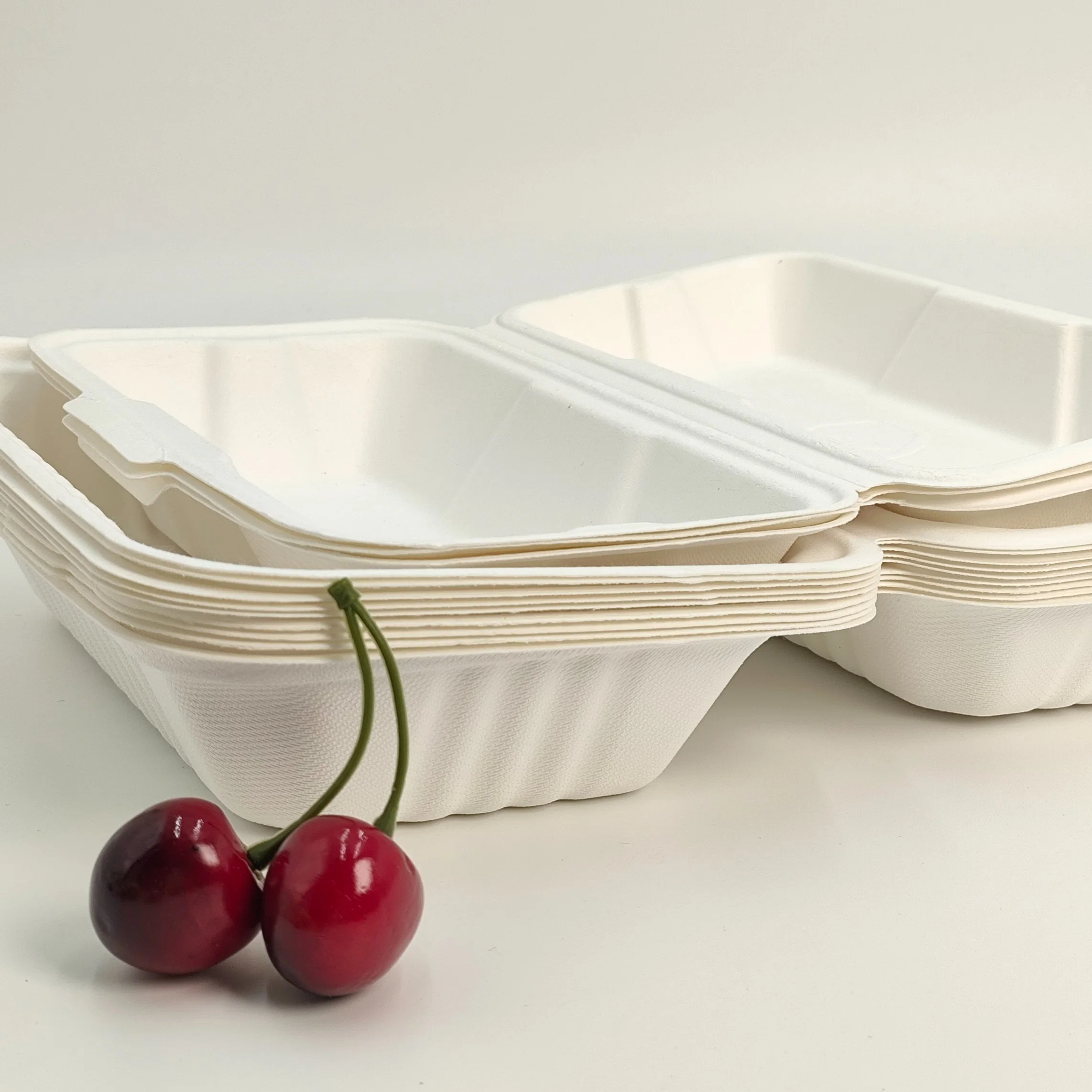 Eco-friendly Desposable bagazo Dinnerware azúcar Microondas Calefacción Caja de almuerzo segura