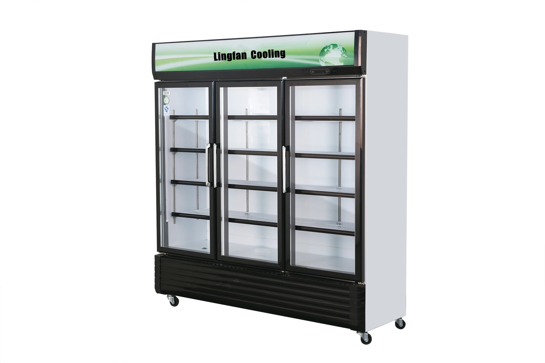 Porte en verre de boissons de fruits commerciaux Green-Affichage de la santé d'un réfrigérateur avec refroidissement par ventilateur