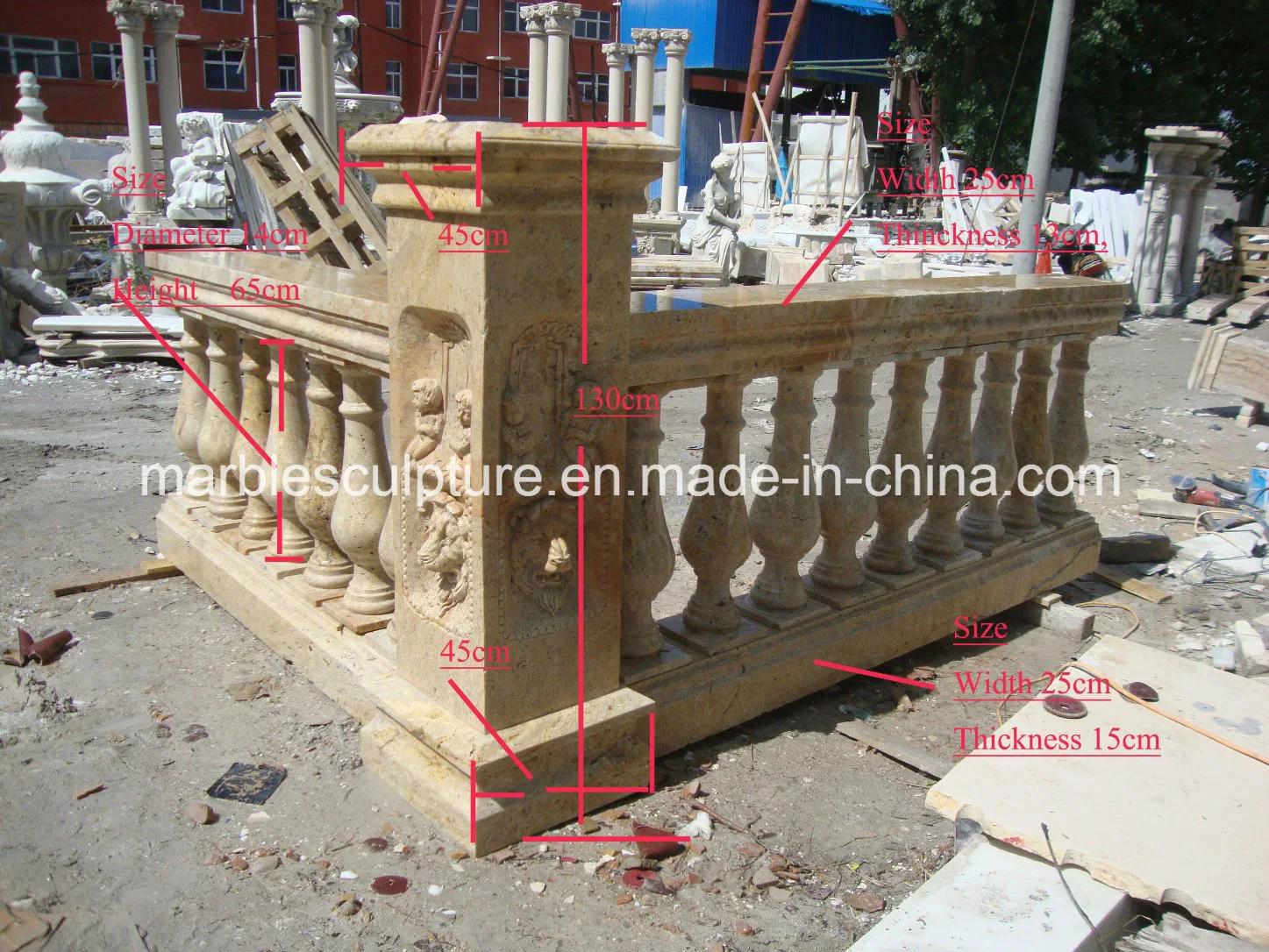 Beige Marble Sculpture Marble Stair Balustrade (SY-B011)