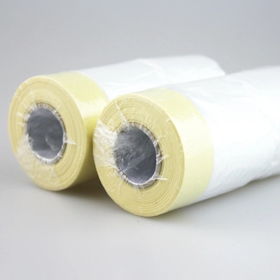 High Temperture Crepe Paper Pre-Taped Masking Film for Automotive Painting