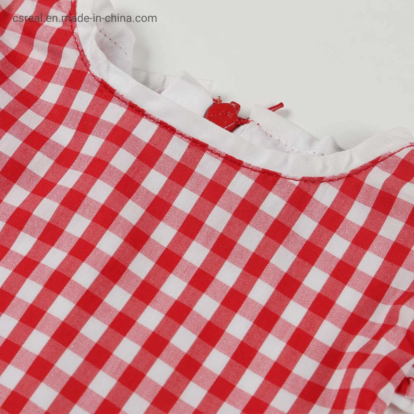 Vêtements pour enfants fille enfant vêtements tissé rouge blanc Plaid Robe habillement