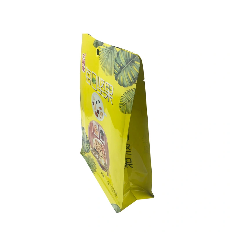 Flat Bottom Bag for Snack Nut Rasin Candy Sugar Coffee Chip with Zipper and Flat Bottom